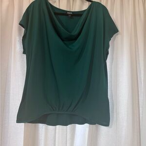 INC International Concepts Emerald Green Draped-Neck Blouse